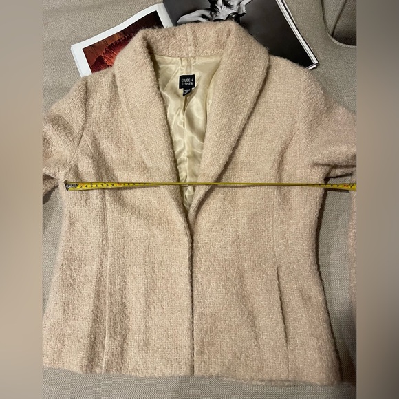 Eileen Fisher Boucle Lined Wool Jacket / Blazer In Cream/Ivory Size M - Picture 11 of 15